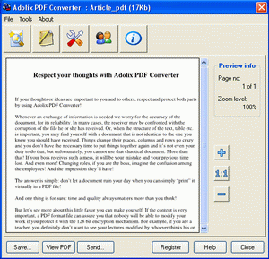 Adolix PDF Converter - The cheap way to create PDF files.Vista ready